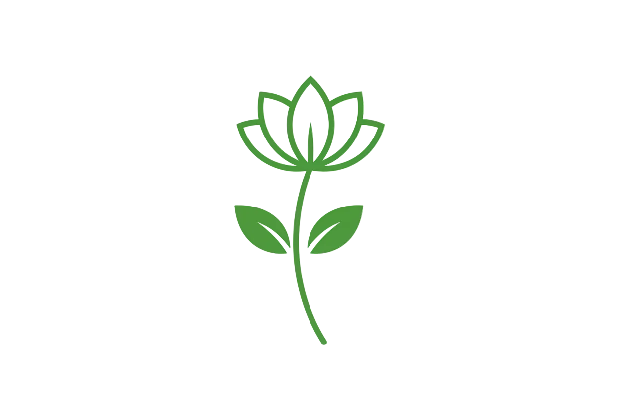 green flower svg simple no shading linework