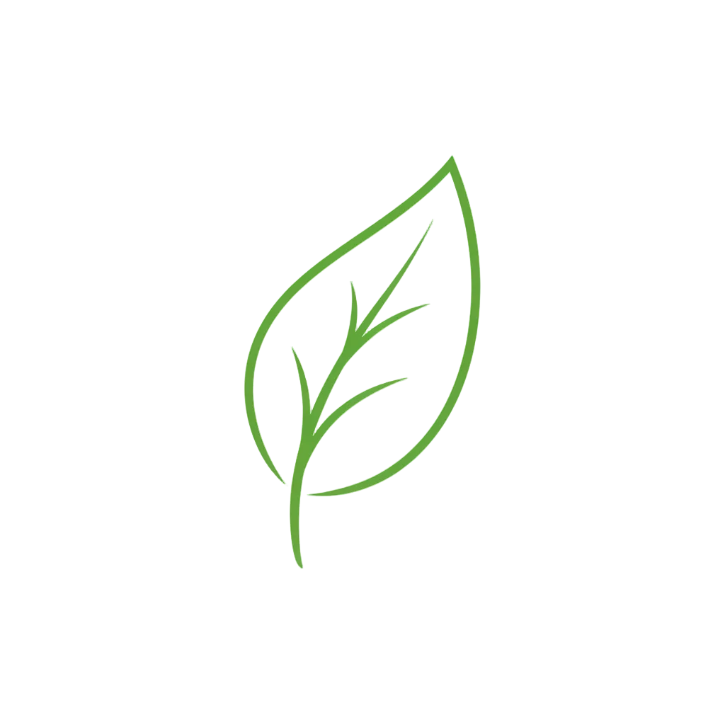green leaf simple line work SVG icon